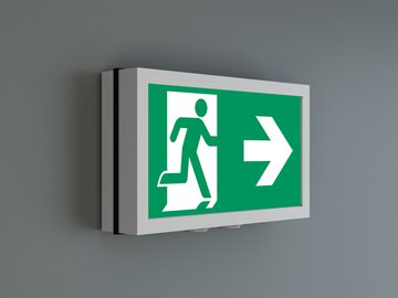 Escape sign luminaire with wall mounting 