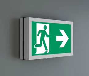 Escape sign luminaire with wall mounting 
